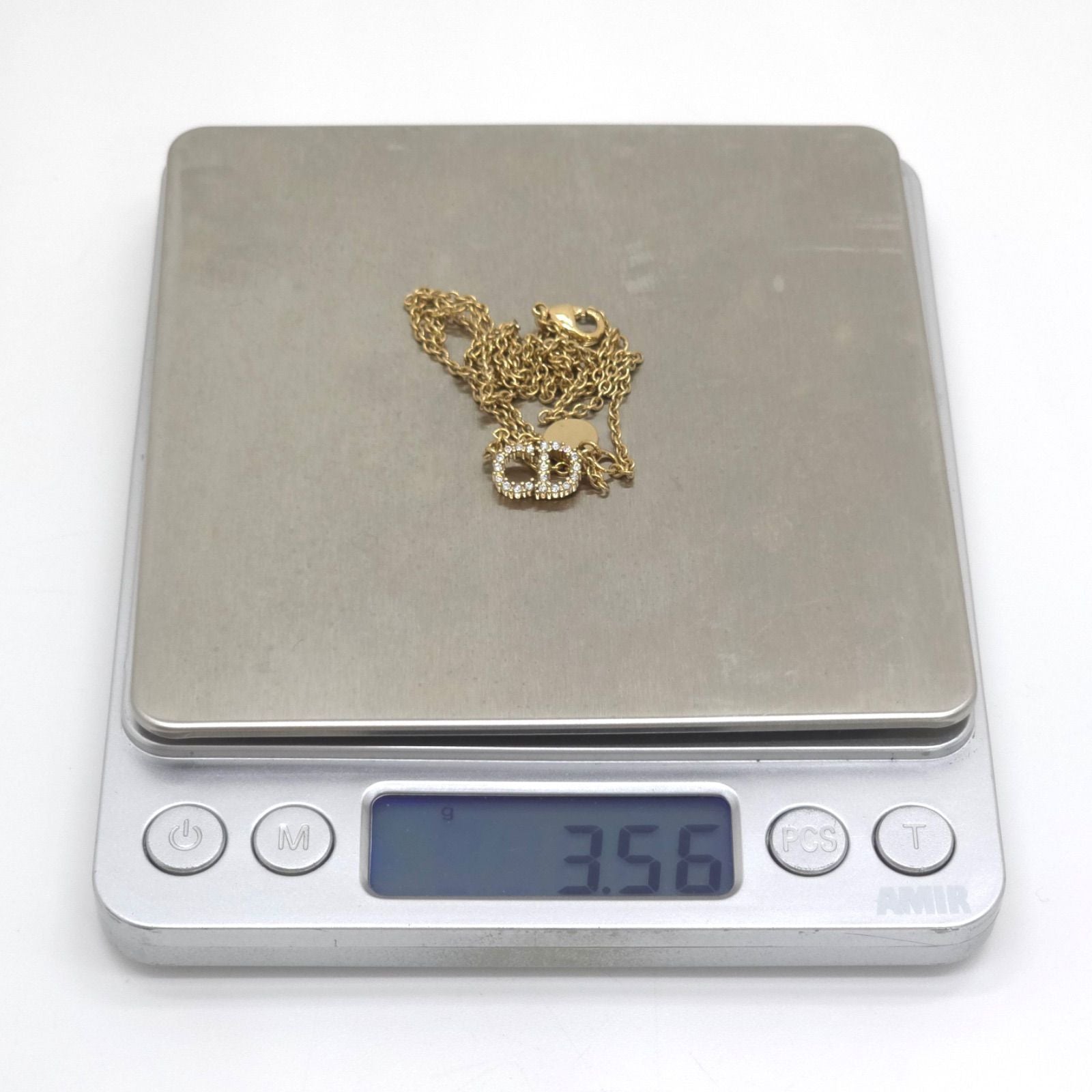 Dior Clair D Lune de Necklace Around the 48 cm White Crystal CD Signature Gold — view 9