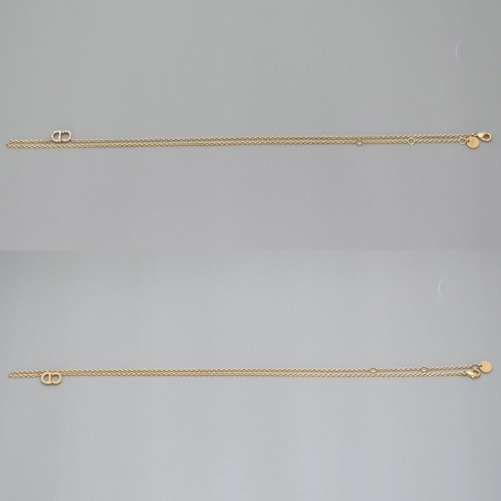 Dior Clair D Lune de Necklace Around the 48 cm White Crystal CD Signature Gold — view 3