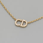 Dior Clair D Lune de Necklace Around the 48 cm White Crystal CD Signature Gold — view 2