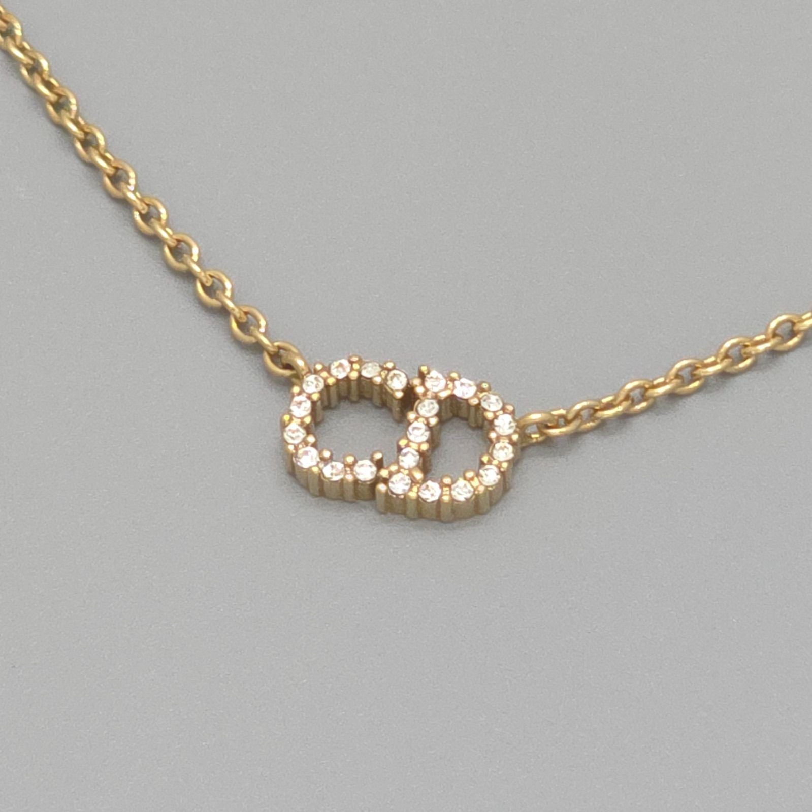 Dior Clair D Lune de Necklace Around the 48 cm White Crystal CD Signature Gold — view 2