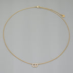 Dior Clair D Lune de Necklace Around the 48 cm White Crystal CD Signature Gold