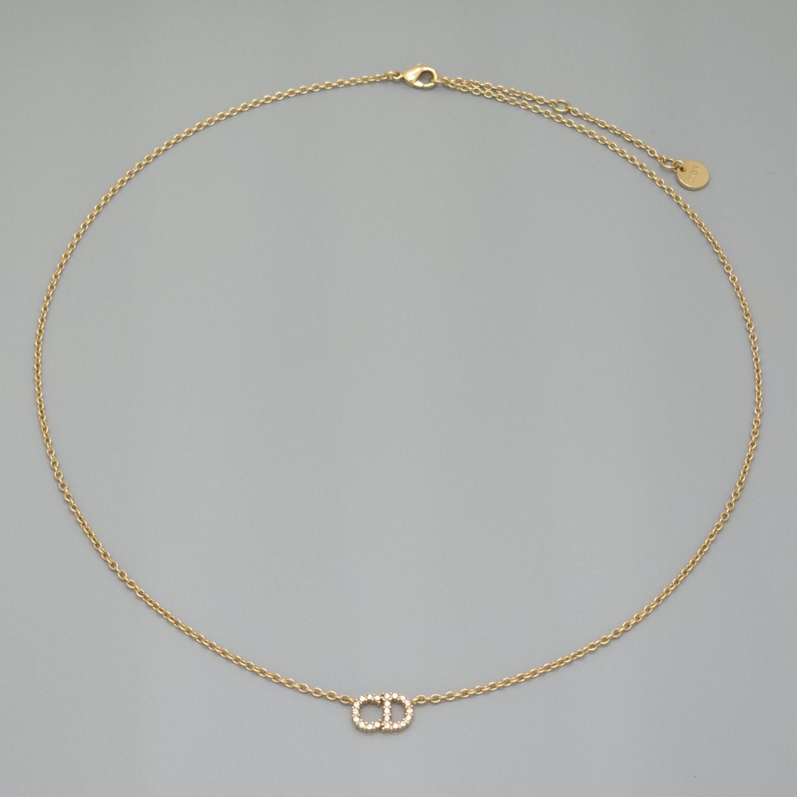 Dior Clair D Lune de Necklace Around the 48 cm White Crystal CD Signature Gold