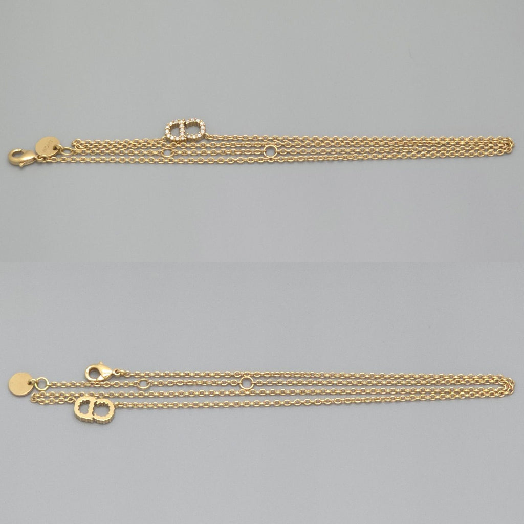 Dior Clair D Lune de Necklace Around the 48 cm White Crystal CD Signature Gold — view 4