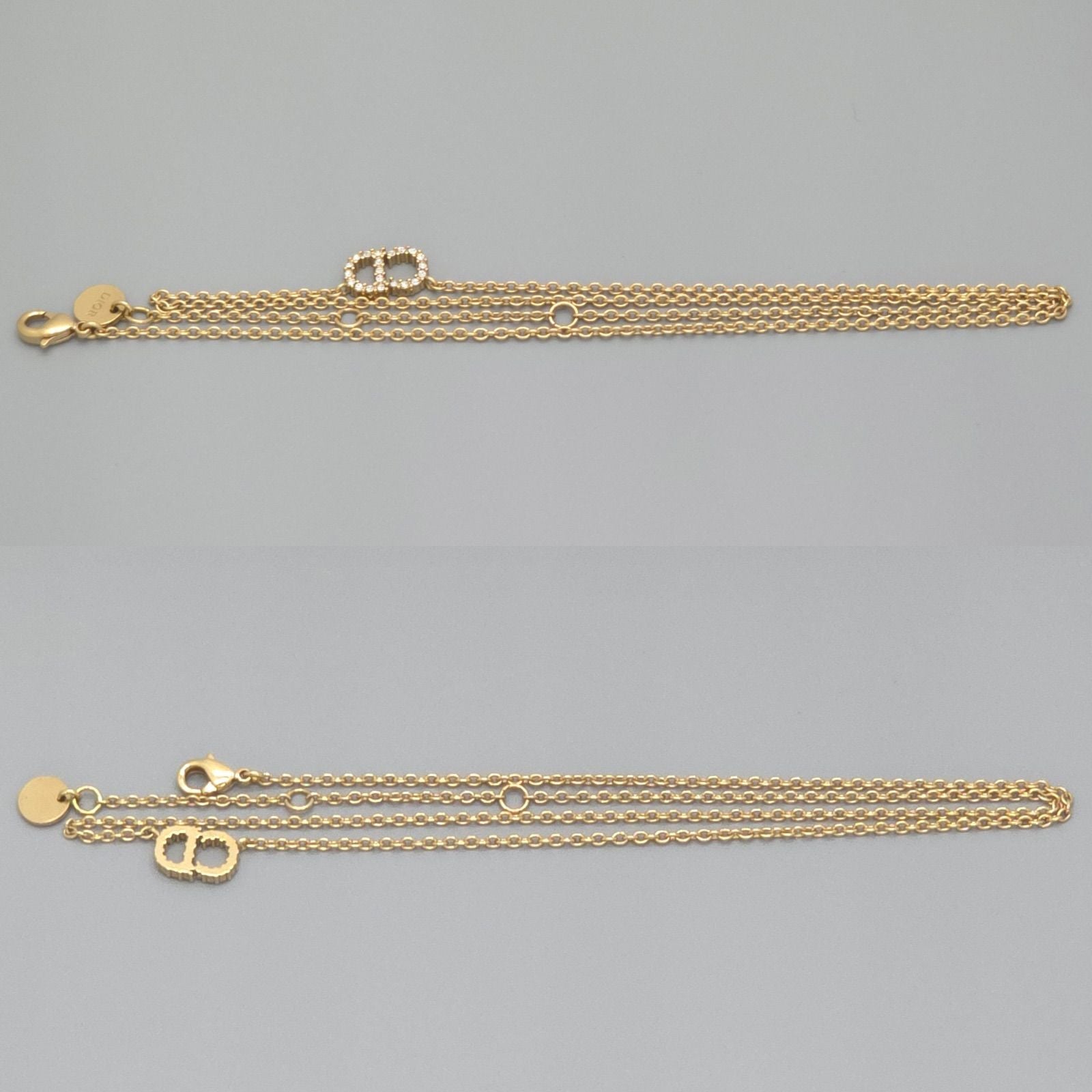 Dior Clair D Lune de Necklace Around the 48 cm White Crystal CD Signature Gold — view 4