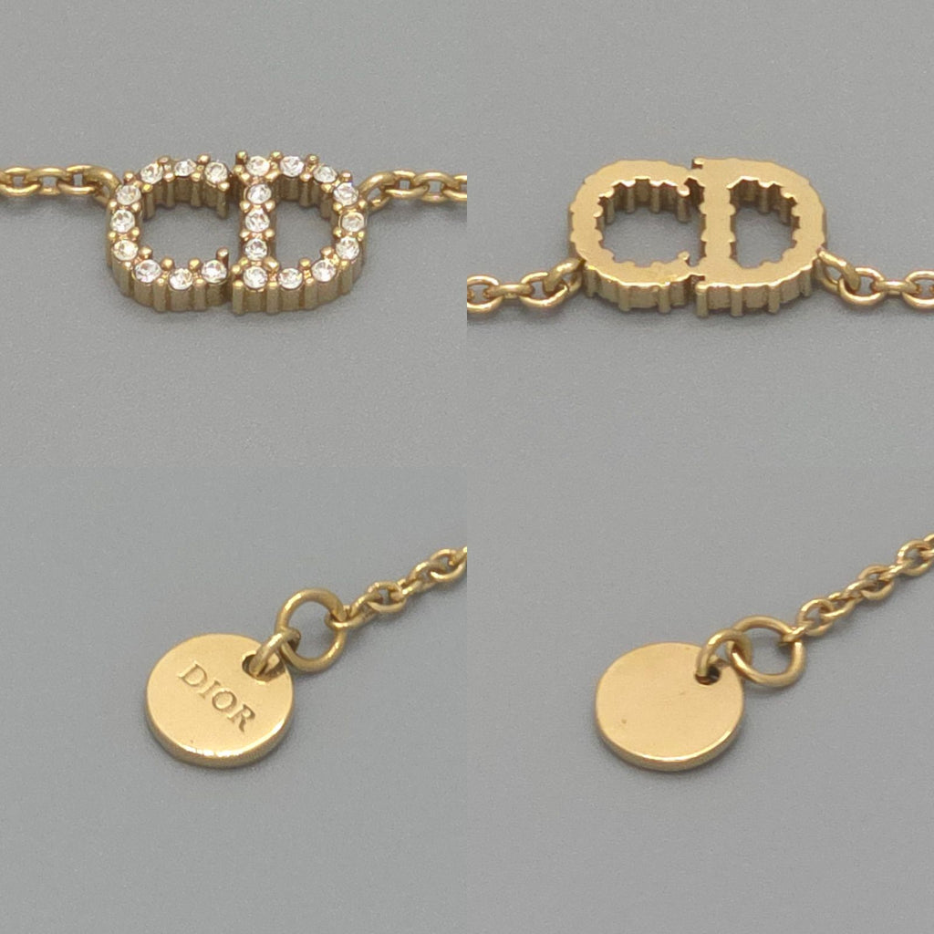 Dior Clair D Lune de Necklace Around the 48 cm White Crystal CD Signature Gold — view 6