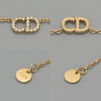 Dior Clair D Lune de Necklace Around the 48 cm White Crystal CD Signature Gold — view 6