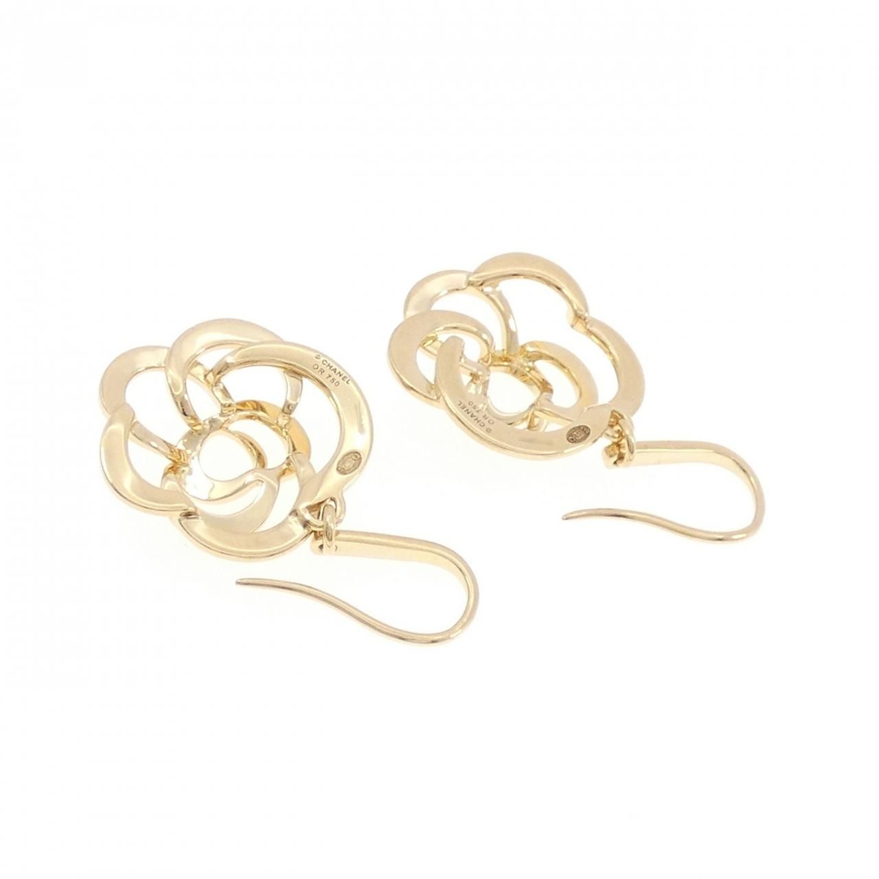 Chanel Camellia Earrings Gold — view 3
