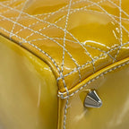 Dior Handbag Lady Bag Dark Yellow Leather — view 6