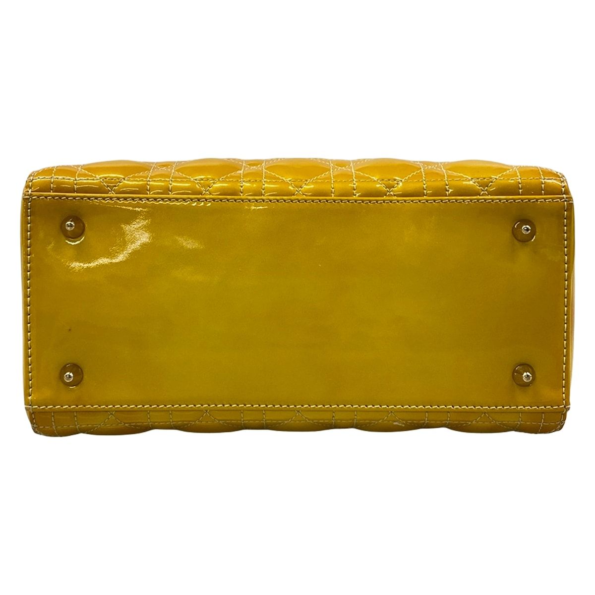 Dior Handbag Lady Bag Dark Yellow Leather — view 5