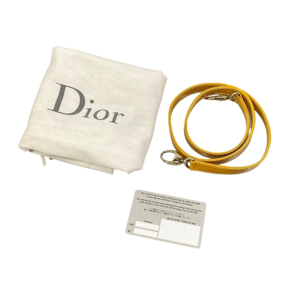 Dior Handbag Lady Bag Dark Yellow Leather — view 8