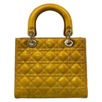 Dior Handbag Lady Bag Dark Yellow Leather — view 3