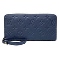 Louis Vuitton Wallet Monogram Empreinte Zippy Navy Cles Leather Cowhide