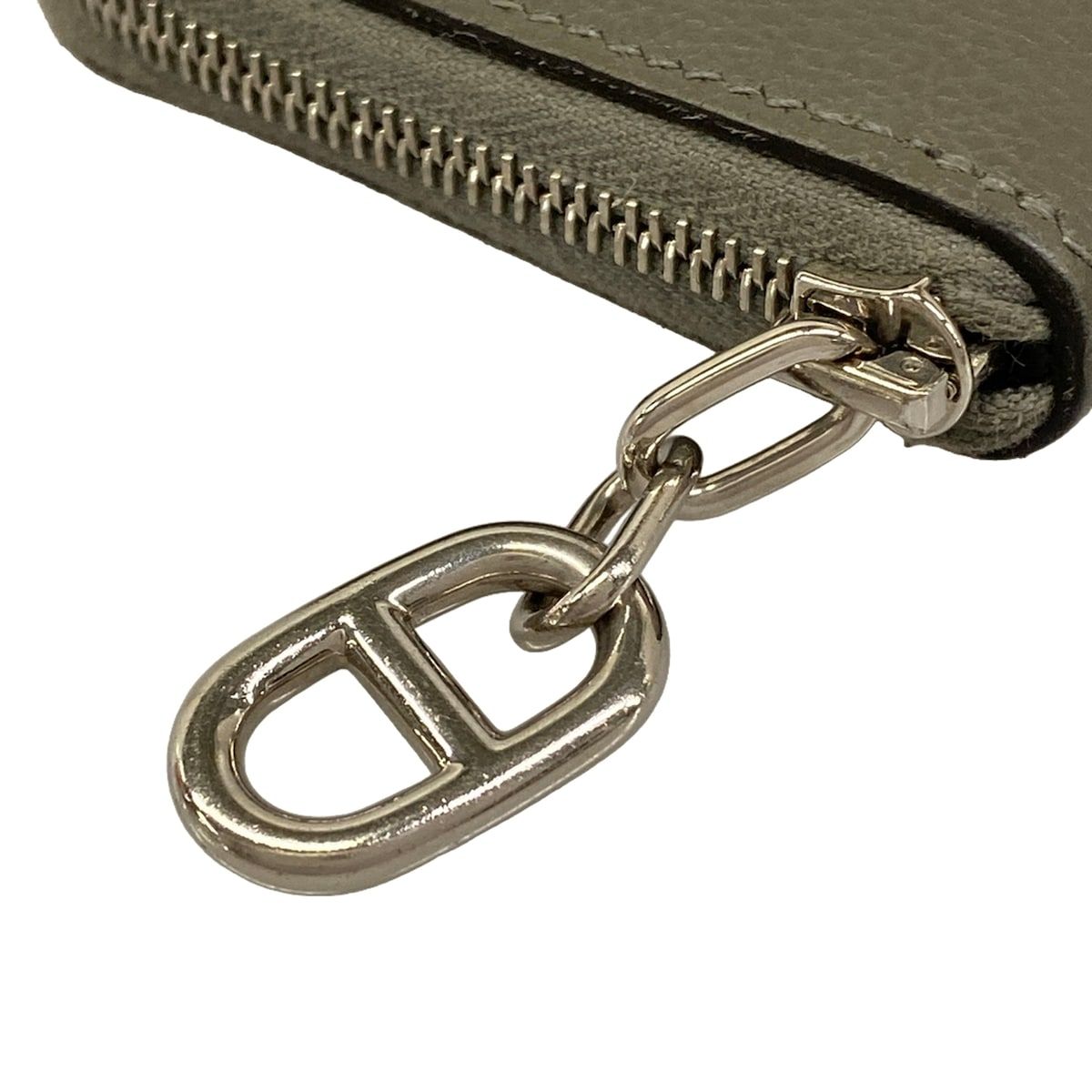 Hermes Coin Case Zip Azap Compact Grimeia Silver Chaine D'ancre Zip Around — view 9