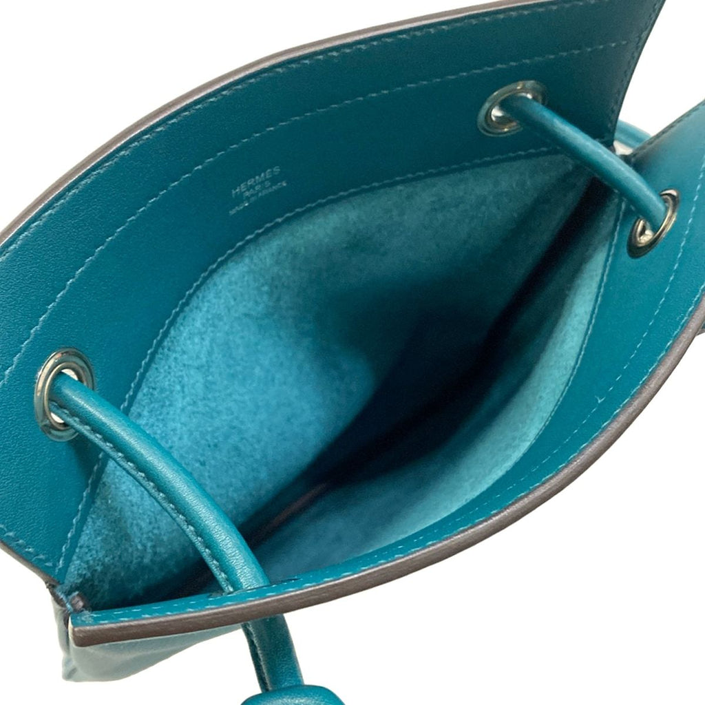 Hermes Shoulder Bag Ari Numini Vert Bosphore Silver — view 7