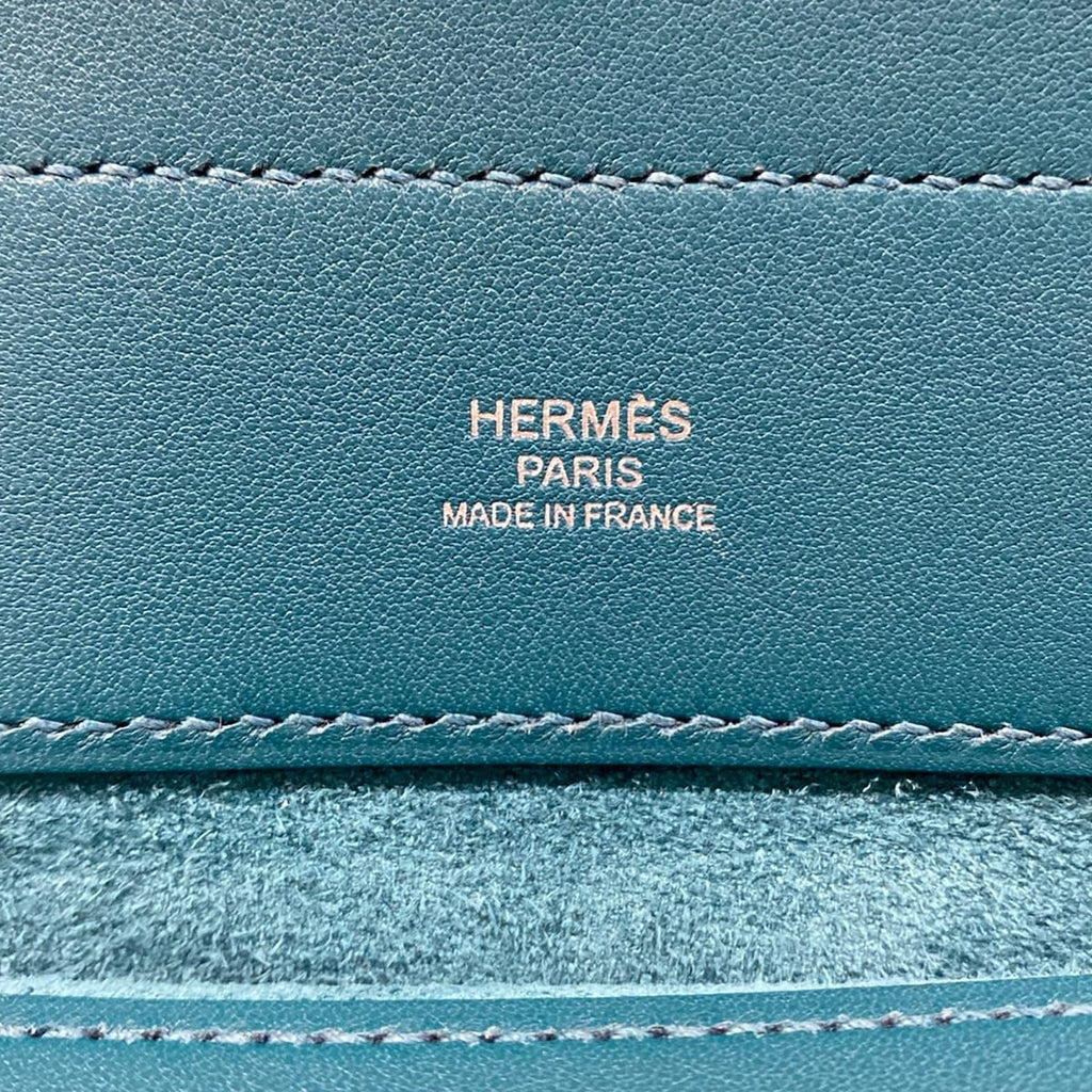 Hermes Shoulder Bag Ari Numini Vert Bosphore Silver — view 9