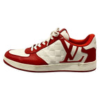 Louis Vuitton Sneakers 7.5 Rivoli Red White 7 Half Line Damier Leather