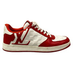Louis Vuitton Sneakers 7.5 Rivoli Red White 7 Half Line Damier Leather — view 4