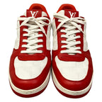 Louis Vuitton Sneakers 7.5 Rivoli Red White 7 Half Line Damier Leather — view 5