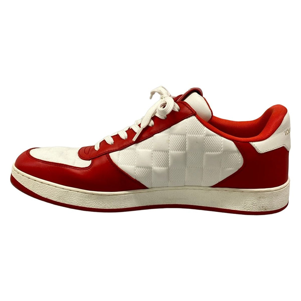 Louis Vuitton Sneakers 7.5 Rivoli Red White 7 Half Line Damier Leather — view 3
