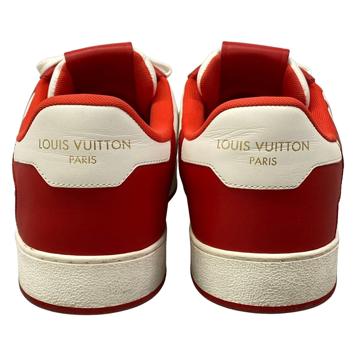 Louis Vuitton Sneakers 7.5 Rivoli Red White 7 Half Line Damier Leather — view 6