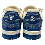 Louis Vuitton Sneakers 7.5 LV Trainer Blue White Marine 7 Half Monogram Denim — view 6