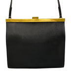 Celine Shoulder Bag Clasp Mini Black Kiss Lock Leather — view 3
