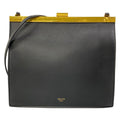Celine Shoulder Bag Clasp Mini Black Kiss Lock Leather