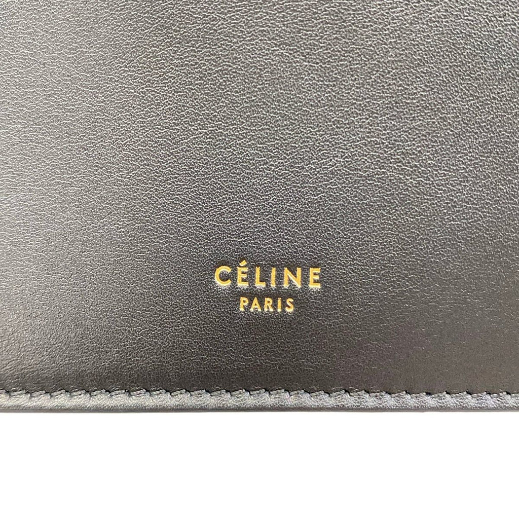 Celine Shoulder Bag Clasp Mini Black Kiss Lock Leather — view 9