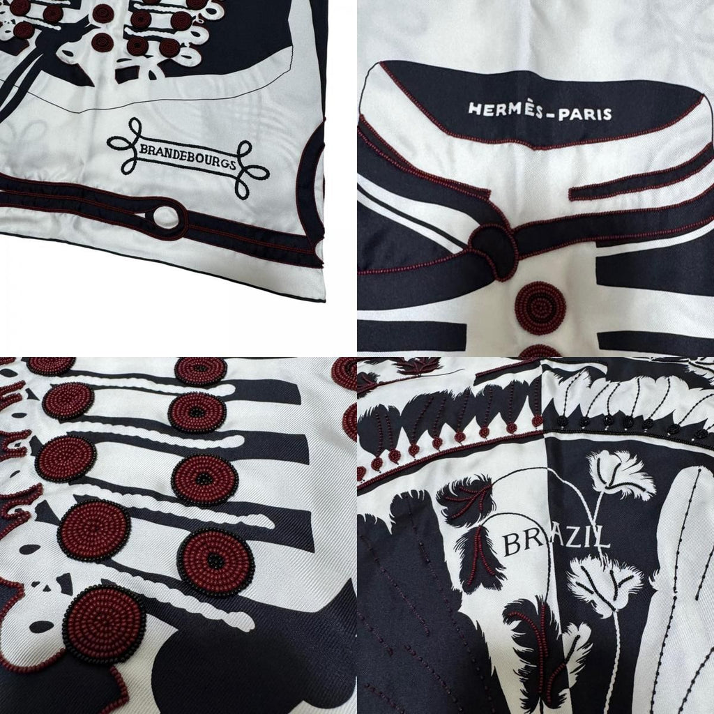 Hermes Brazil & Brandebre Beads Shawl Scarf — view 8