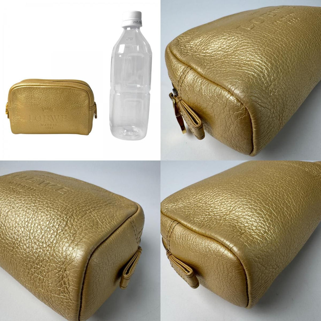 Loewe Pouch Heritage Gold Leather Cosmetic Case — view 9