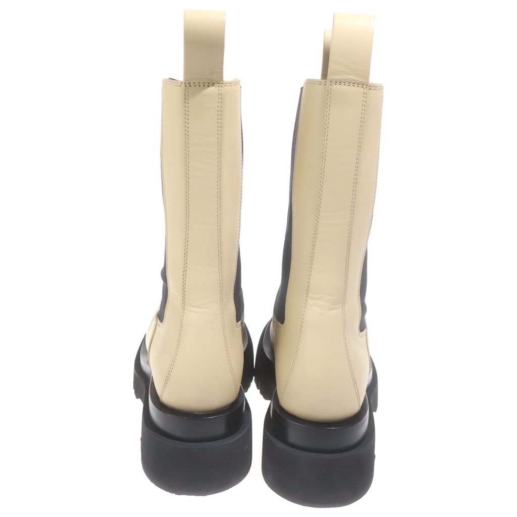 Bottega Veneta Lug Boots Rug Side Gore Leather Long Beige — view 3