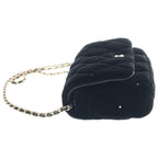 Chanel Pre Collection Chain Shoulder Bag Black Velvet Strass Silver — view 3