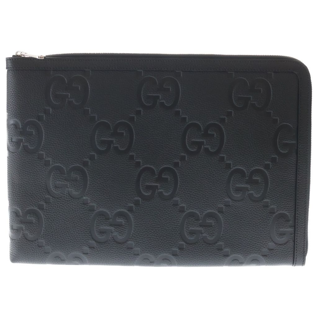 Gucci Jumbo GG Travel Document Case Clutch Black