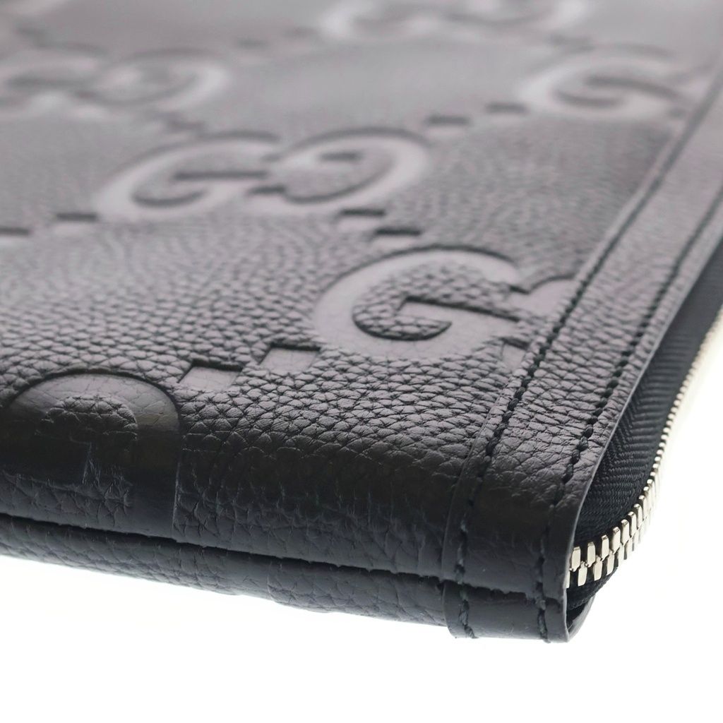 Gucci Jumbo GG Travel Document Case Clutch Black — view 4