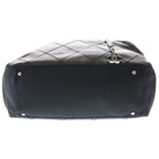 Chanel Paris Biarritz CC Logo Quilted Leather Tote Black — view 4