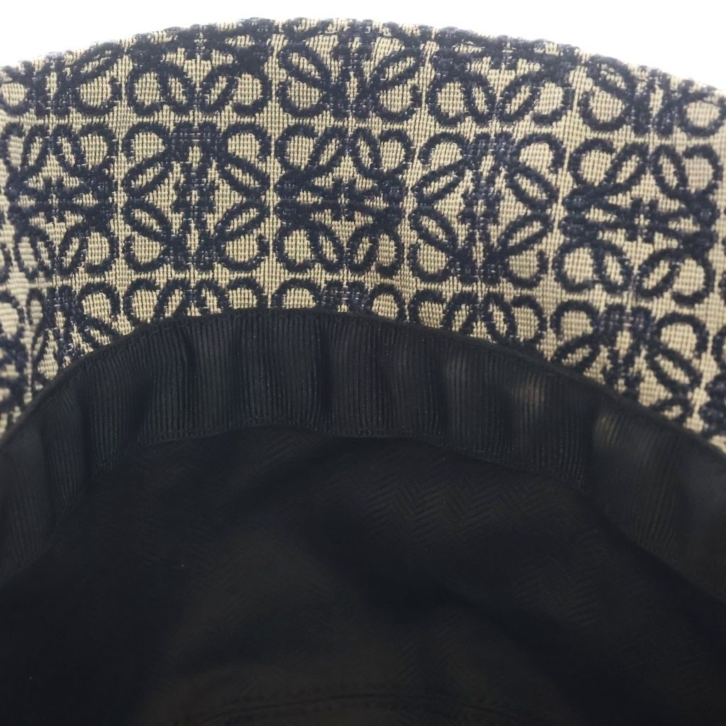 Loewe Anagram Jacquard Bucket Hat Black Beige — view 6