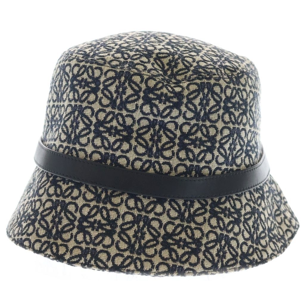 Loewe Anagram Jacquard Bucket Hat Black Beige
