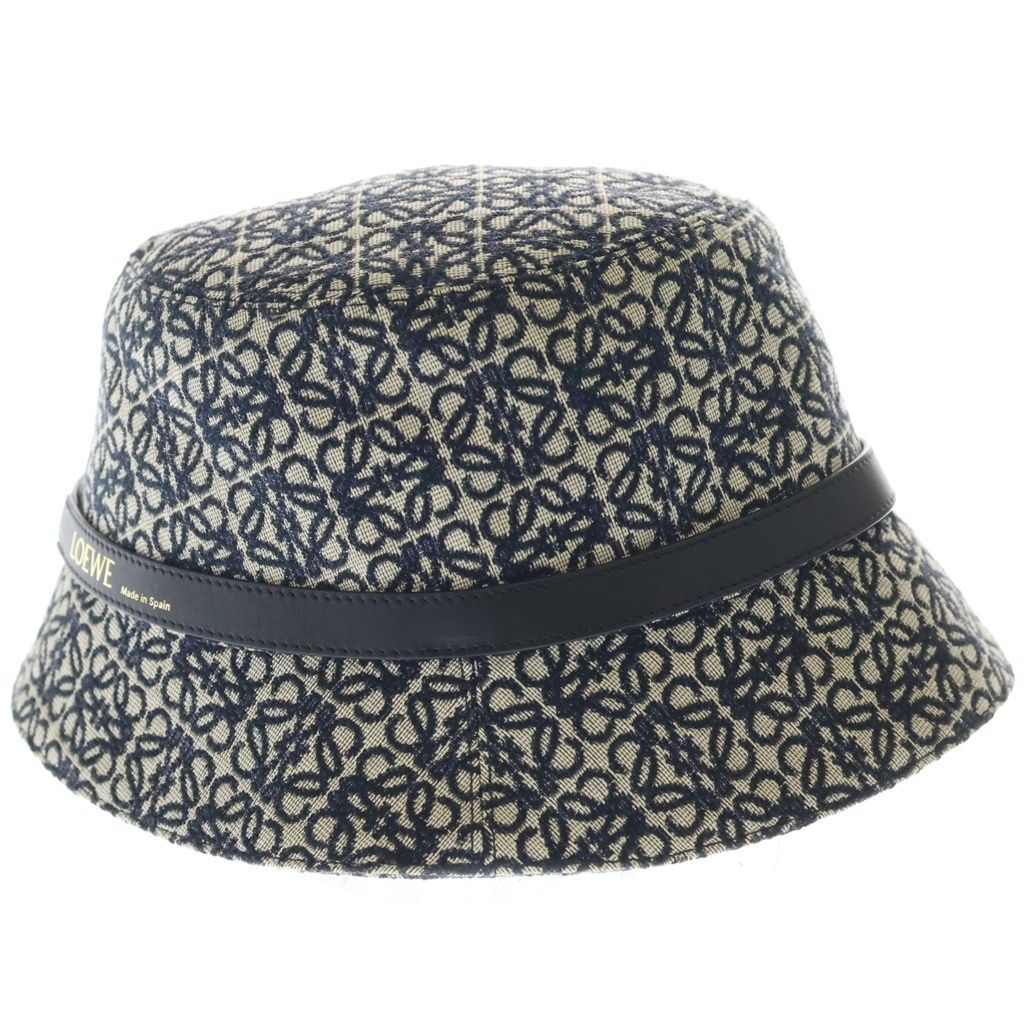 Loewe Anagram Jacquard Bucket Hat Black Beige — view 3