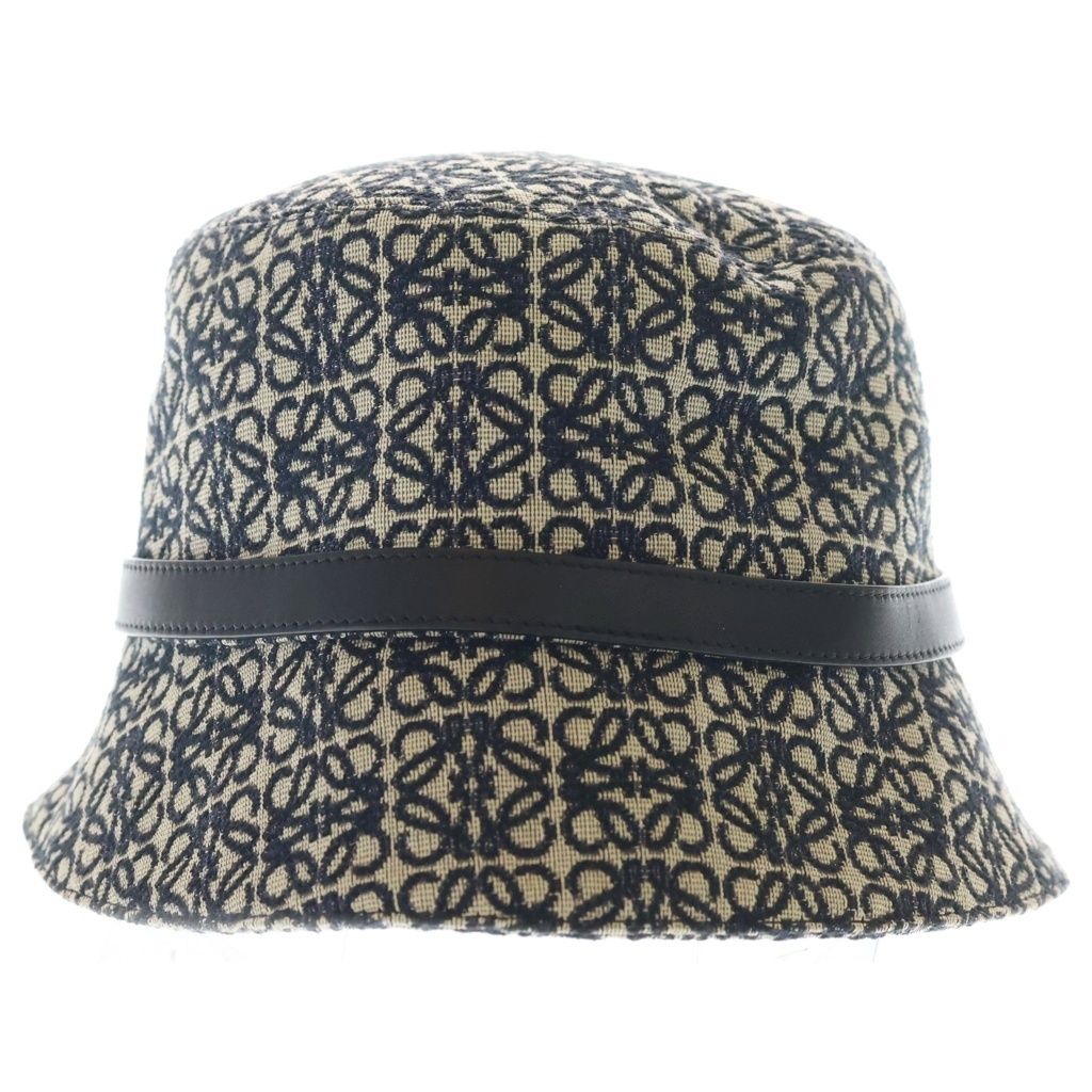 Loewe Anagram Jacquard Bucket Hat Black Beige — view 4