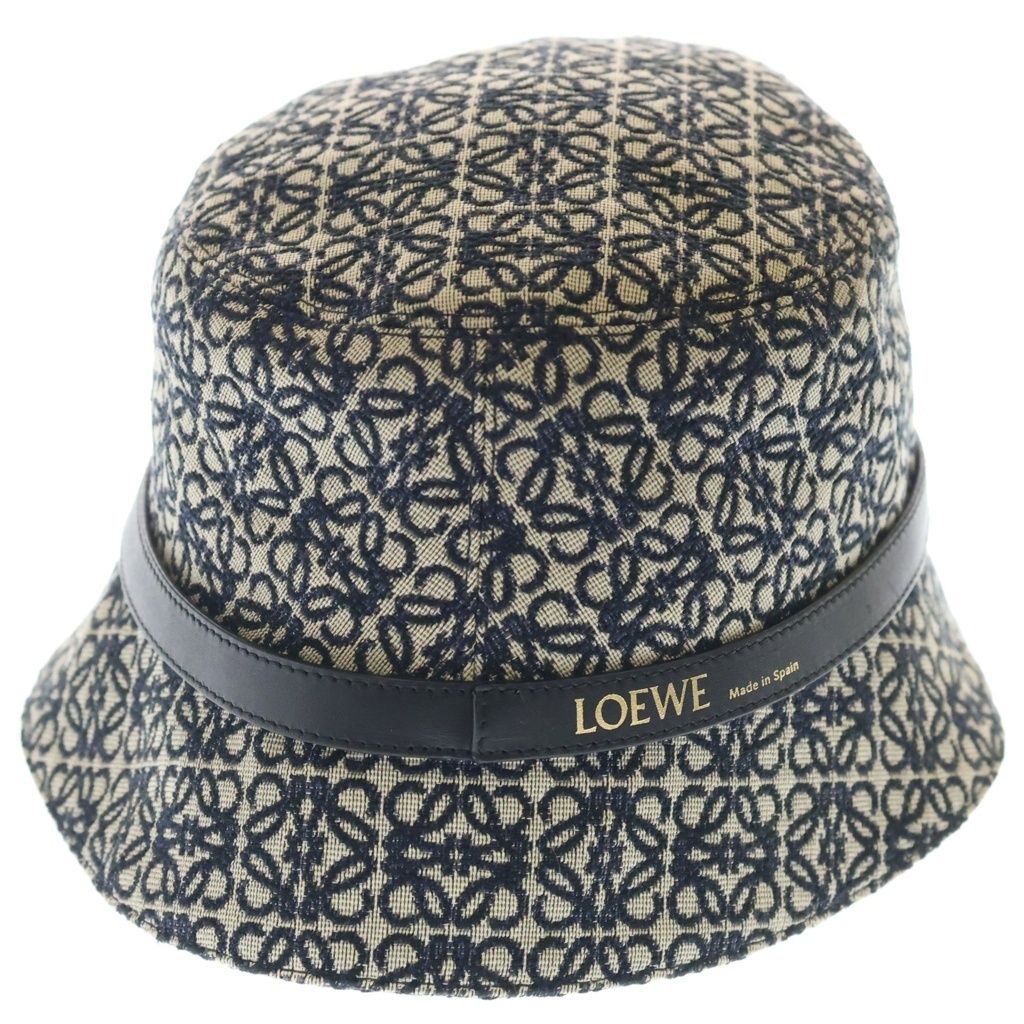 Loewe Anagram Jacquard Bucket Hat Black Beige — view 2