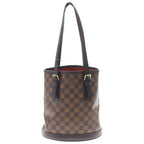 Louis Vuitton Damier Marais Handbag Mini Tote Brown Leather Gold