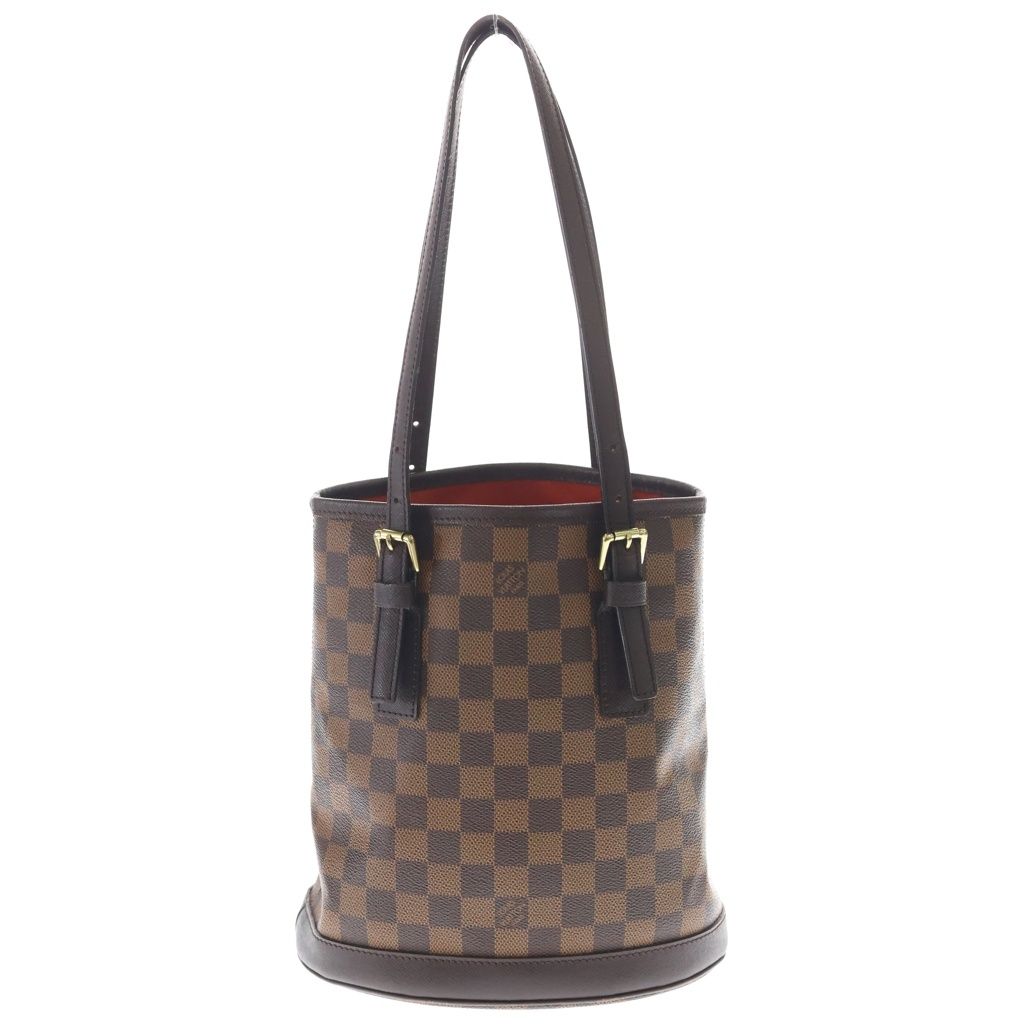 Louis Vuitton Damier Marais Handbag Mini Tote Brown Leather Gold