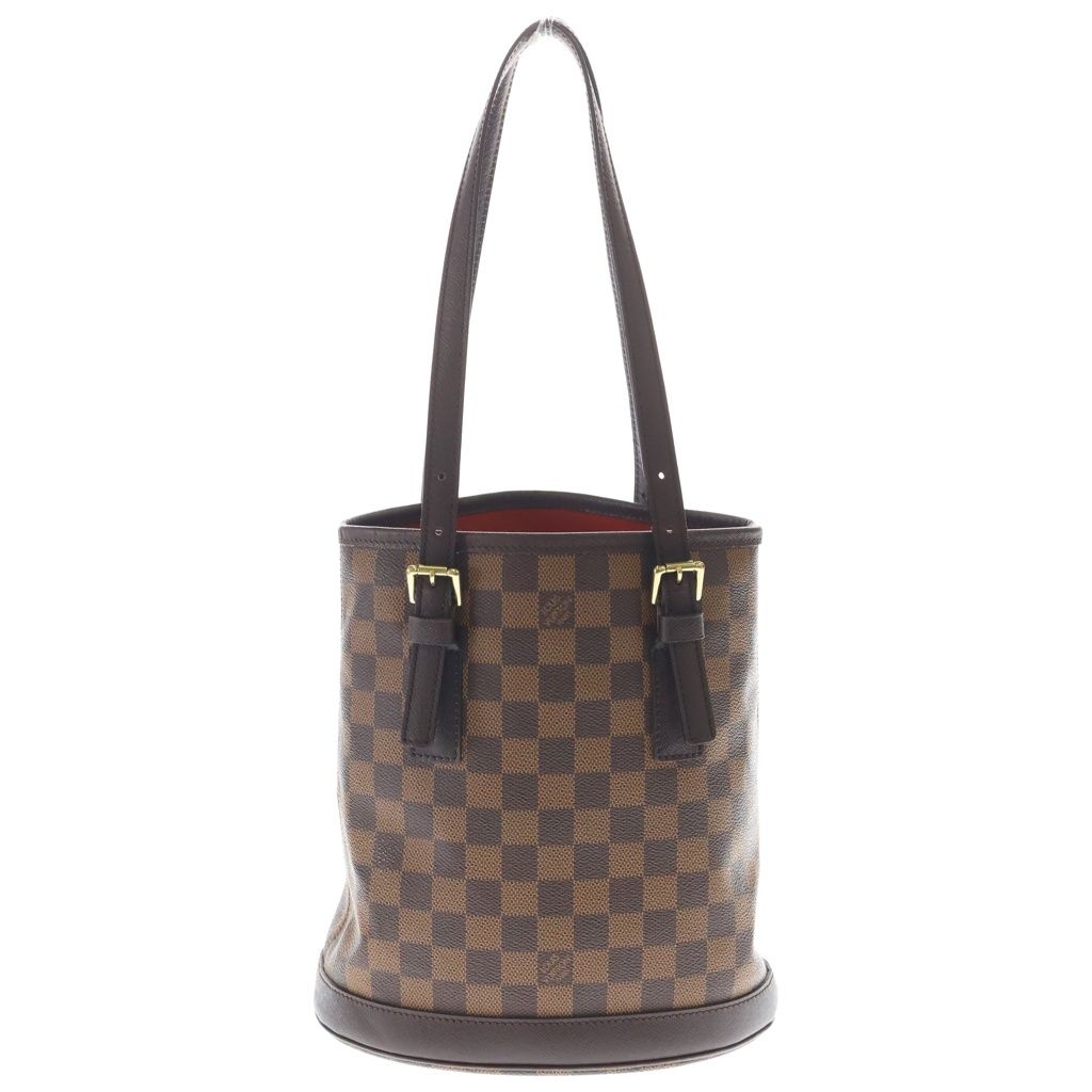 Louis Vuitton Damier Marais Handbag Mini Tote Brown Leather Gold — view 2