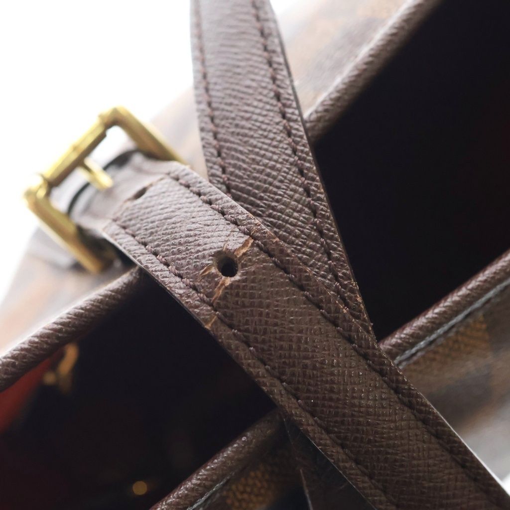 Louis Vuitton Damier Marais Handbag Mini Tote Brown Leather Gold — view 6