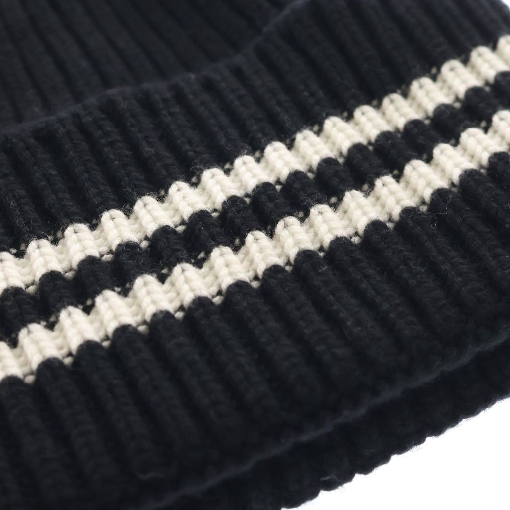 Chanel AW Logo Patch Cashmere Knit Cap Black — view 6