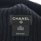Chanel AW Logo Patch Cashmere Knit Cap Black — view 7