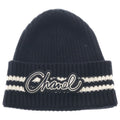 Chanel AW Logo Patch Cashmere Knit Cap Black