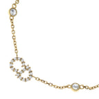 Dior Clair D Lune de CD Logo Rhinestone Chain Necklace Gold