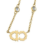 Dior Clair D Lune de CD Logo Rhinestone Chain Necklace Gold — view 6