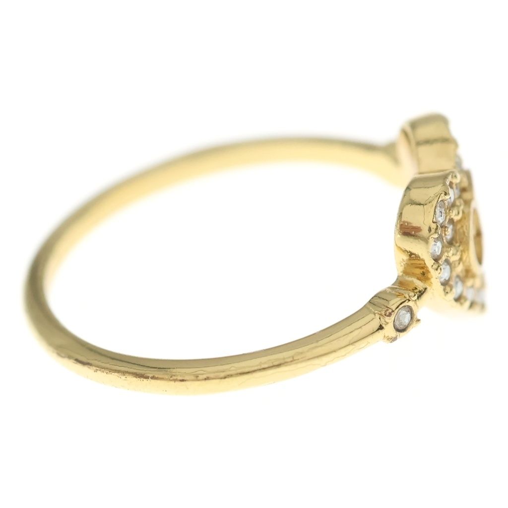 Dior CD Logo Rhinestone Ring Gold — view 3